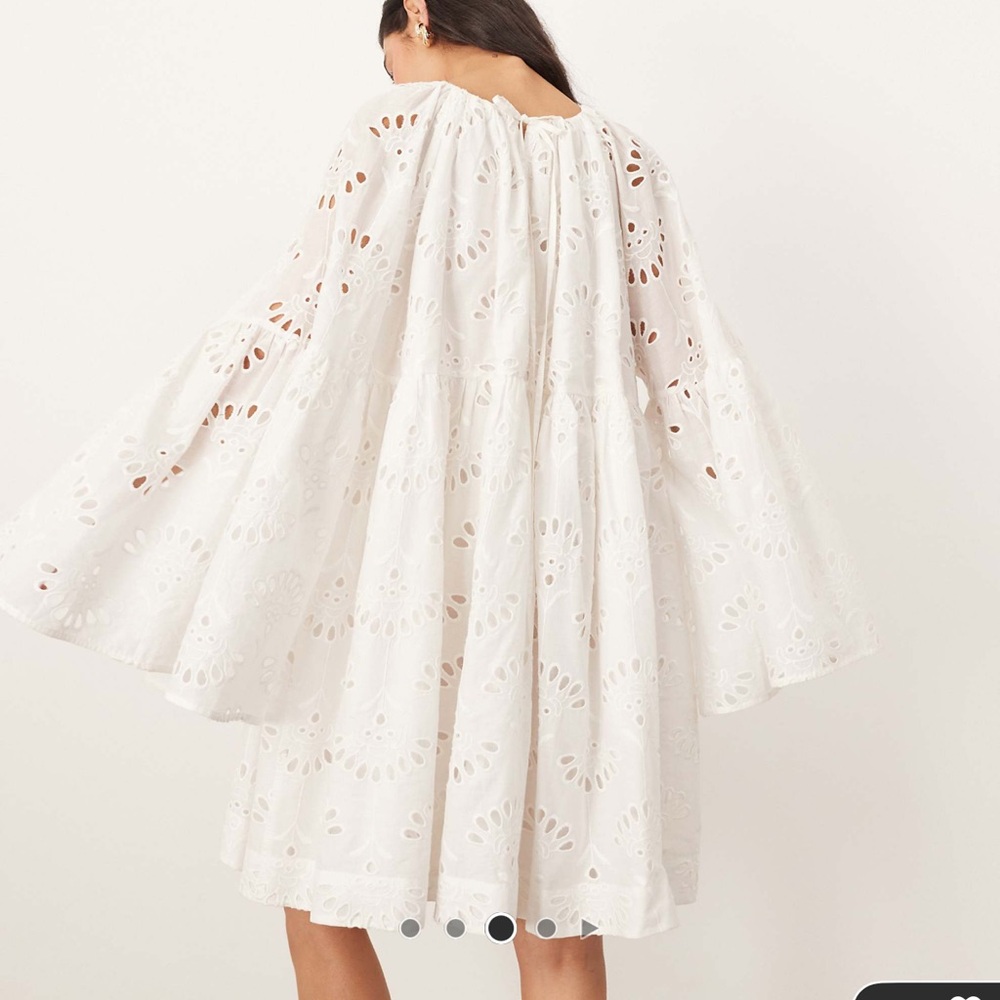 ARRANGE NWT Oversized Organdy Eyelet Mini Smock Dress - Picture 2 of 5